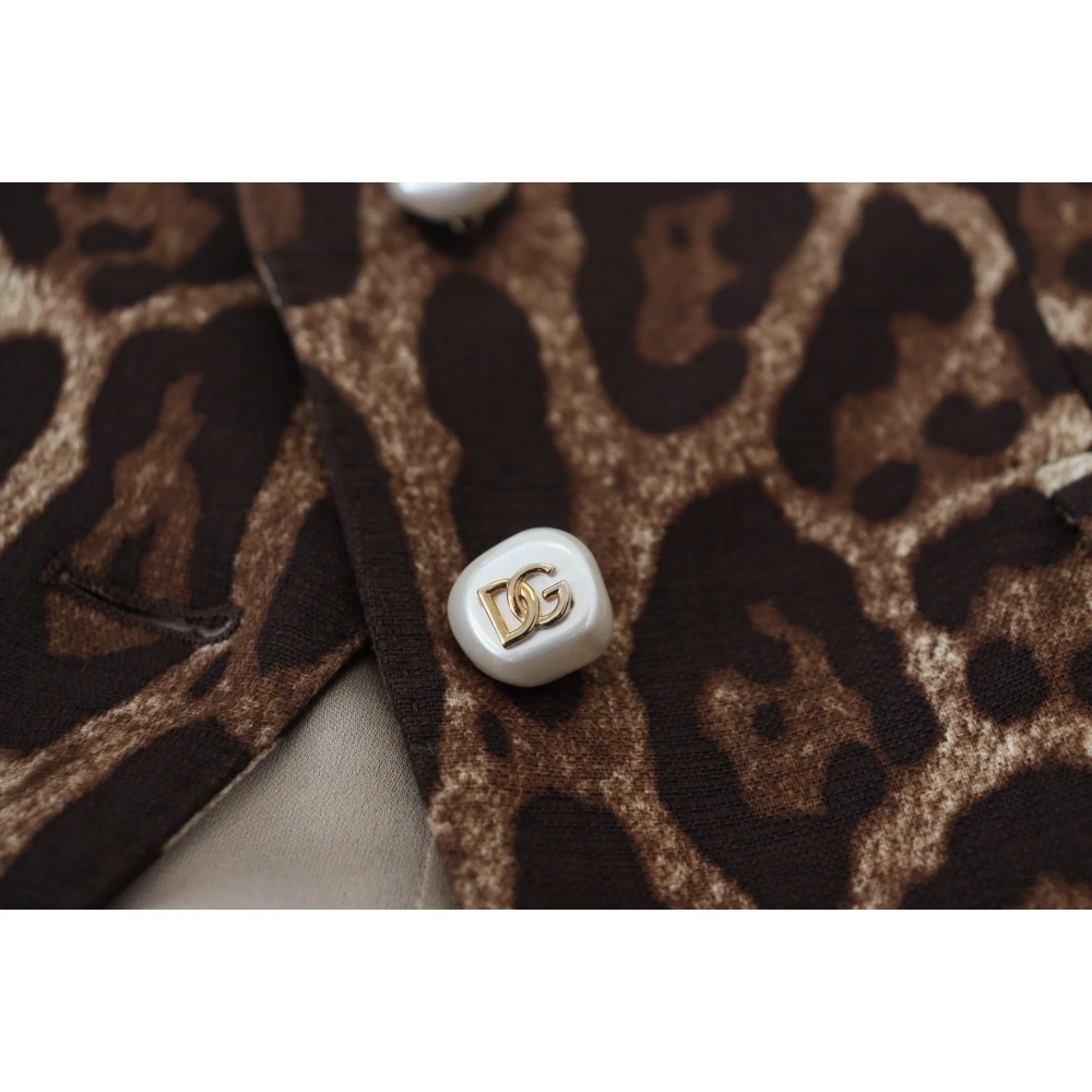 Dolce & Gabbana Bruine Luipaardprint Wol A-lijn Minirok Brown Dames