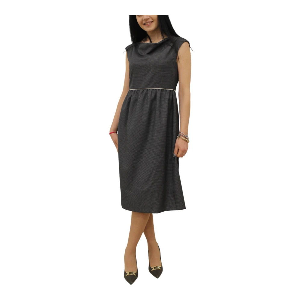 Alessia Santi Elegante Midi Jurk Black Dames