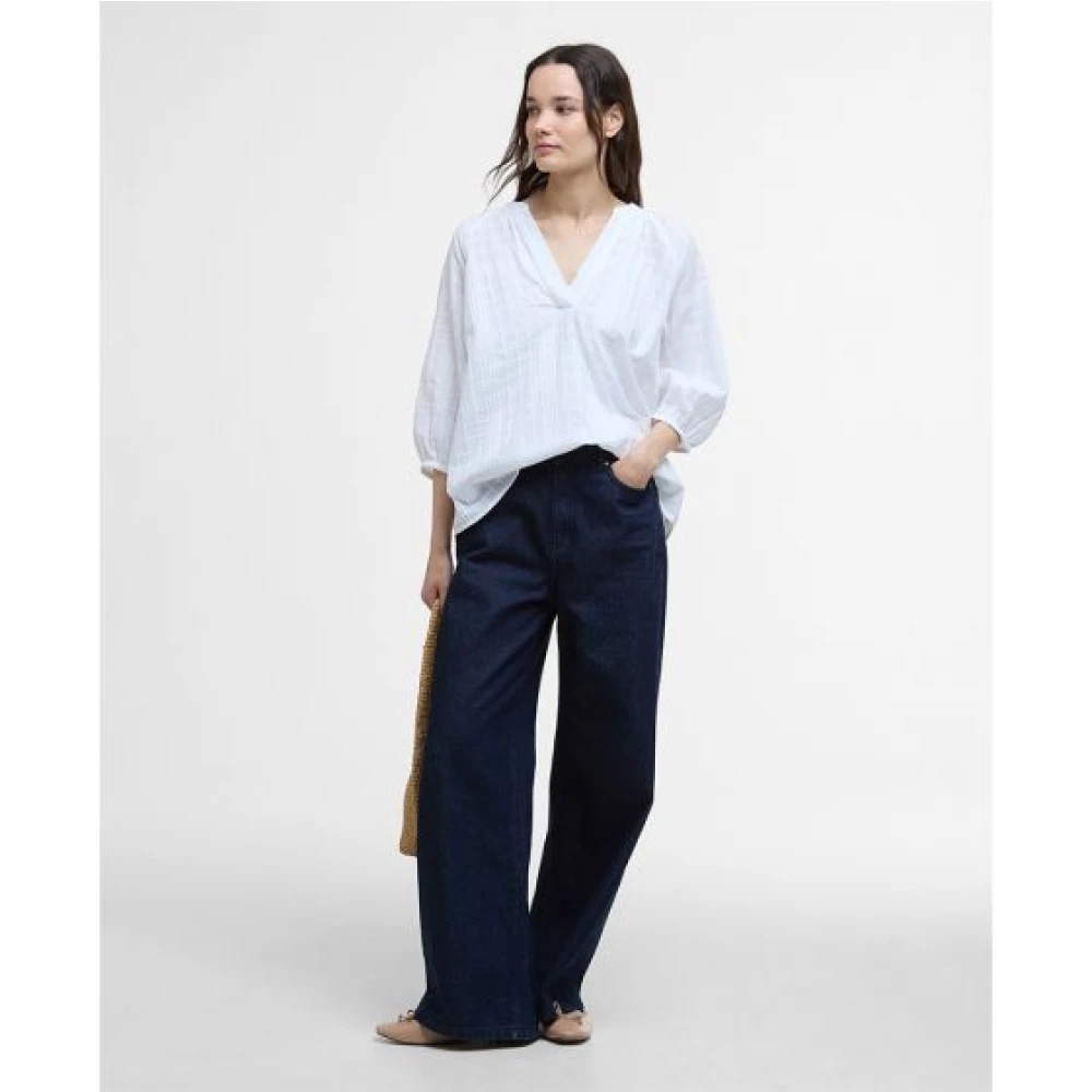 Barbour Geruite Dames Top Wit White Dames