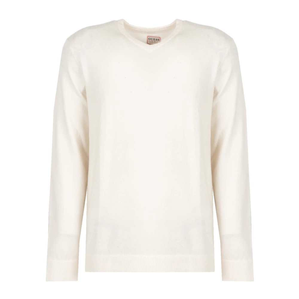 Guess Bekväm V-Hals Sweatshirt White, Dam