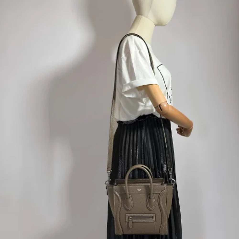 Celine Vintage Pre-owned Leather handbags Gray Dames