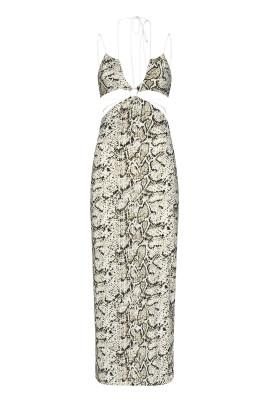 python-print-beige-midi-dress