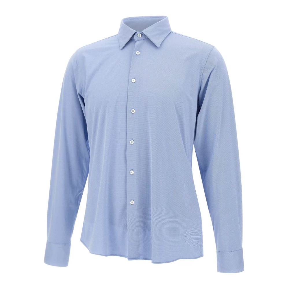 RRD Lichtblauw Jacquard Slim Fit Overhemd Blue Heren