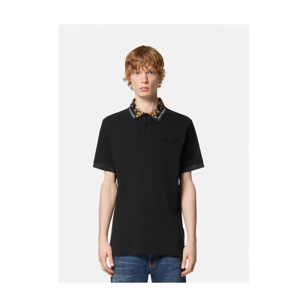 Versace Jeans Couture Zwart Barok Polo Shirt Black Heren