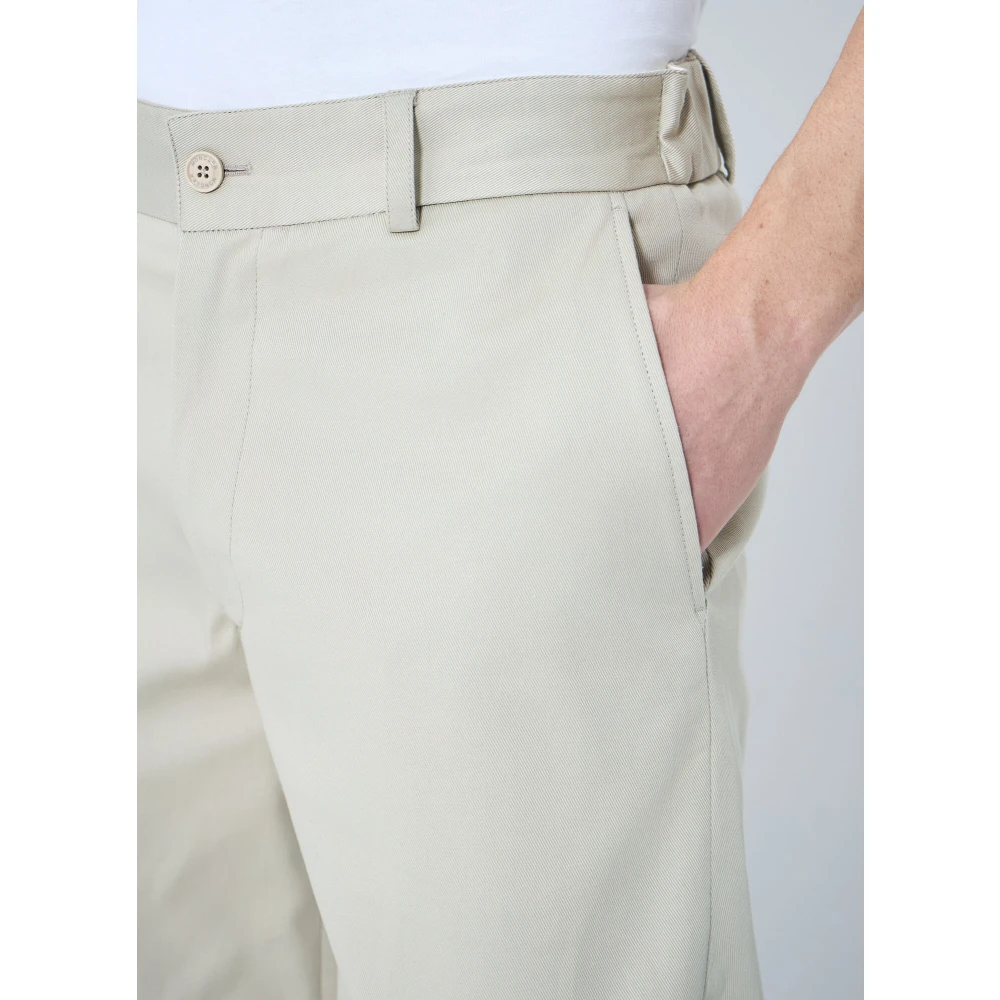 Moncler Katoenmix Twill Broek Beige Heren