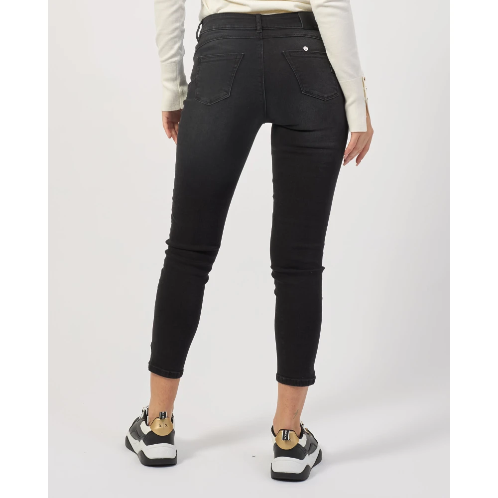 Fracomina Zwarte Slim Fit 5-Pocket Jeans Black Dames
