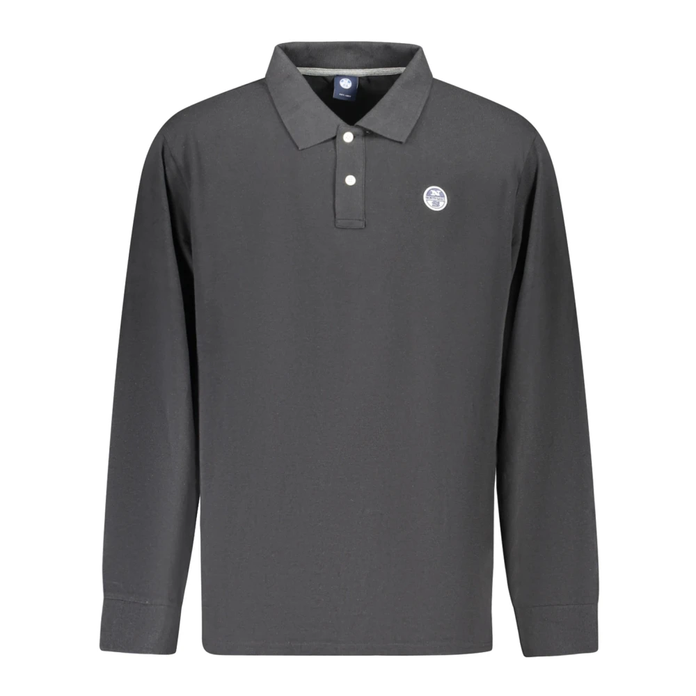 North Sails Men's Gray Polo Shirts, S, Long-Sleeved Polo Shirt