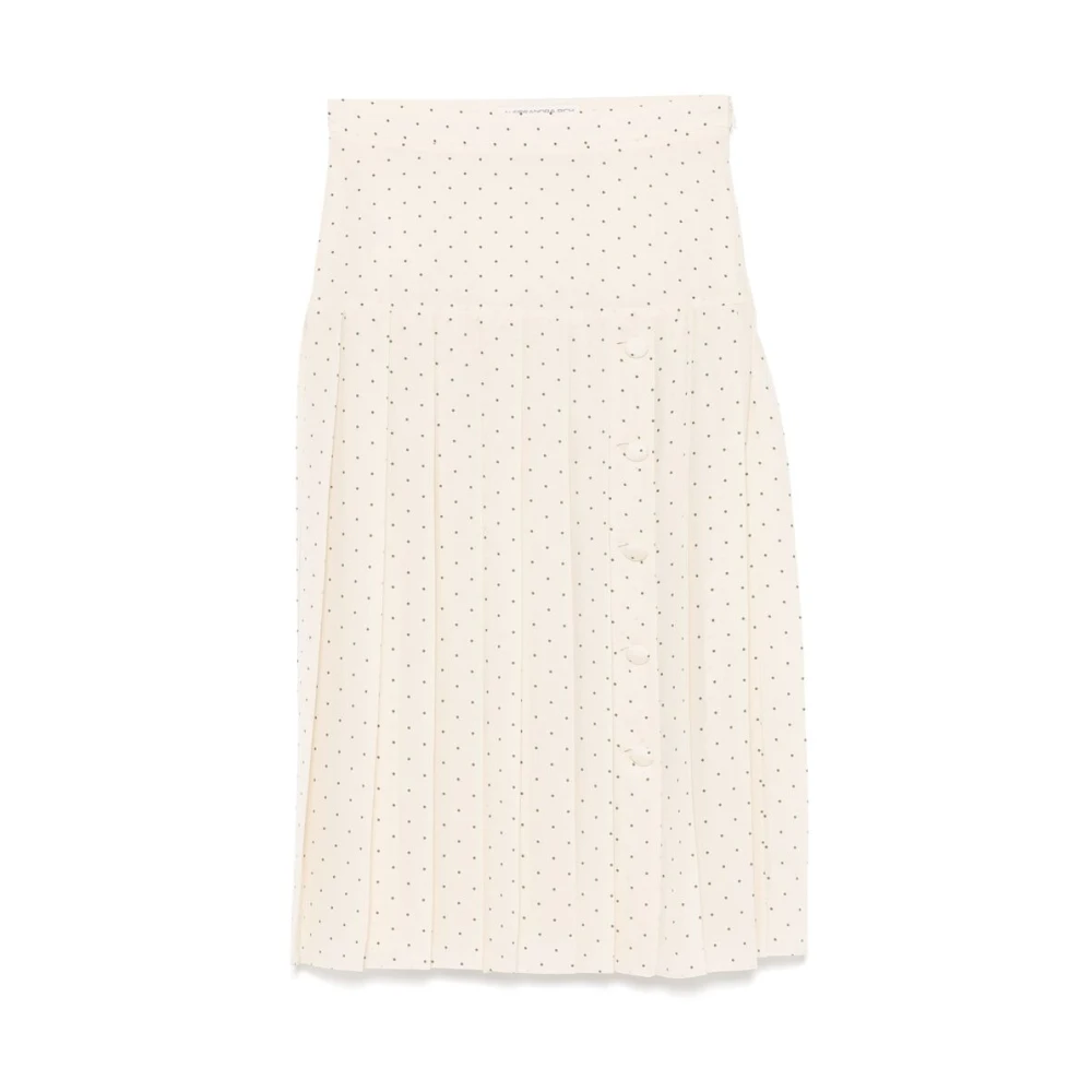 Alessandra Rich Elegante Geplooide Rok met Rits Beige Dames