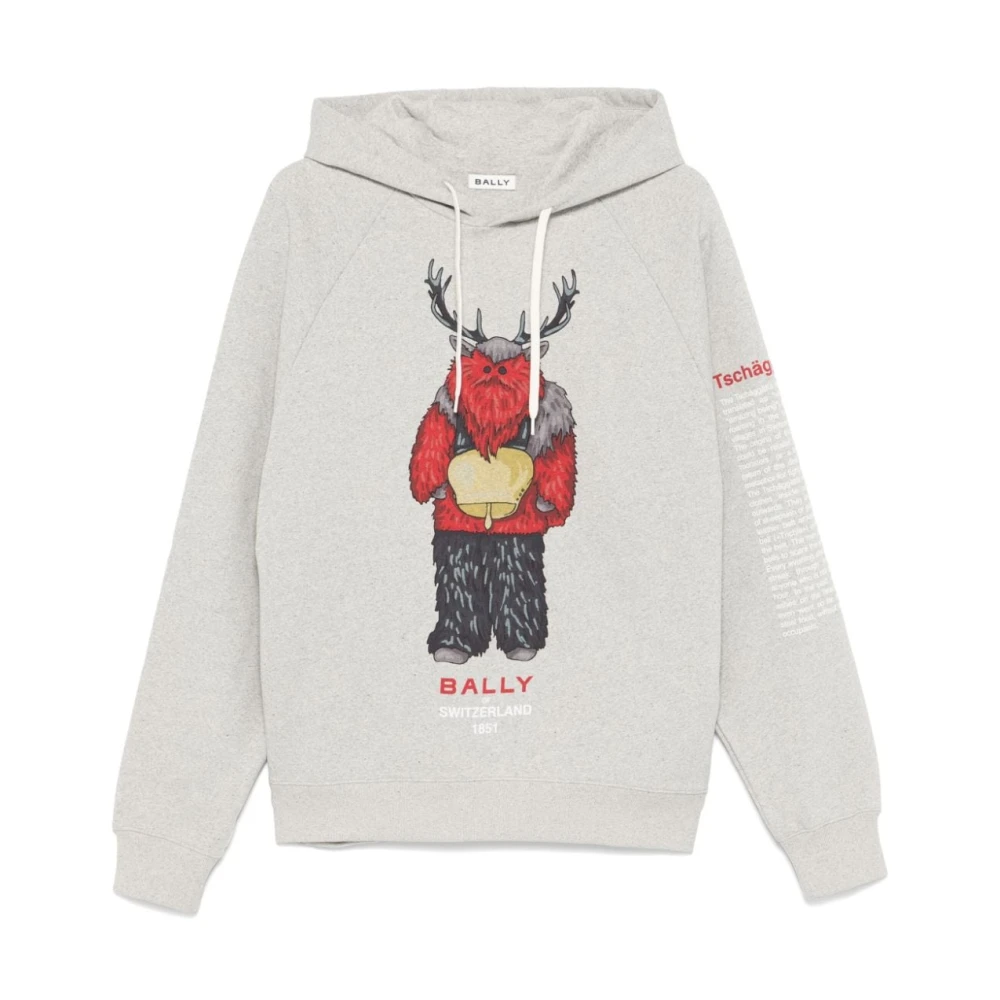 Bally Grafische Print Hoodie Gray Heren
