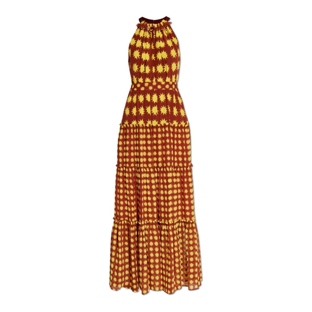 Diane Von Furstenberg Lange jurk 'Jack' Brown Dames