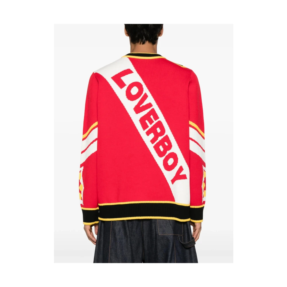 Loverboy by Charles Jeffrey Rode Crew Neck Sweater Trompe L'oeil Multicolor Heren