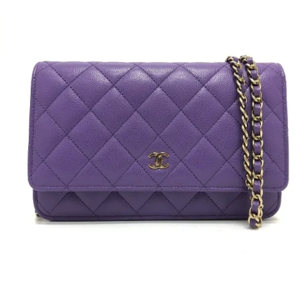 Chanel Vintage Pre-owned Leather chanel-bags Purple Dames