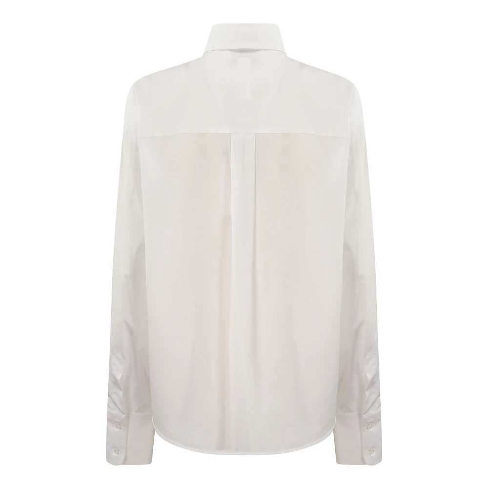 SPORTMAX Katoenen overhemd met afneembare leren band White Dames