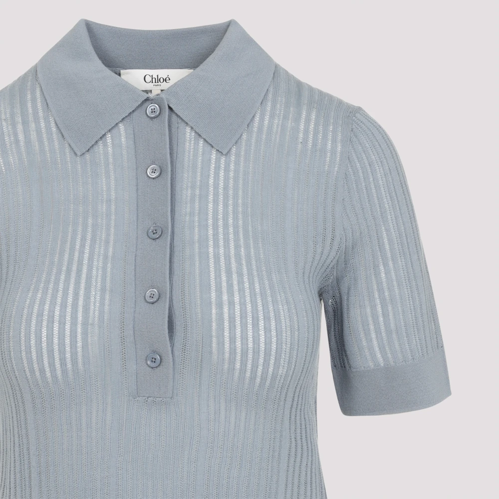 Chloé Blauwe Wollen Trui Elegante Stijl Blue Dames