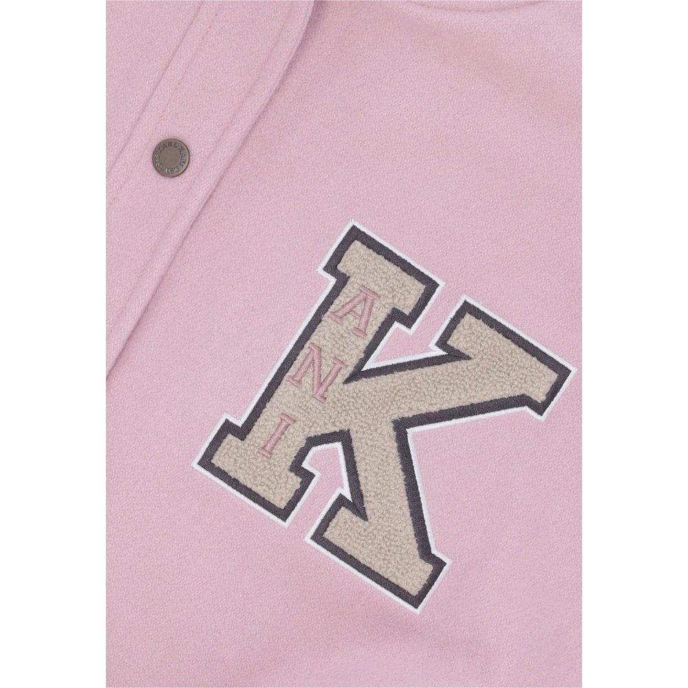 Karl Kani Retro Patch Star Logo College Jacket Pink Dames