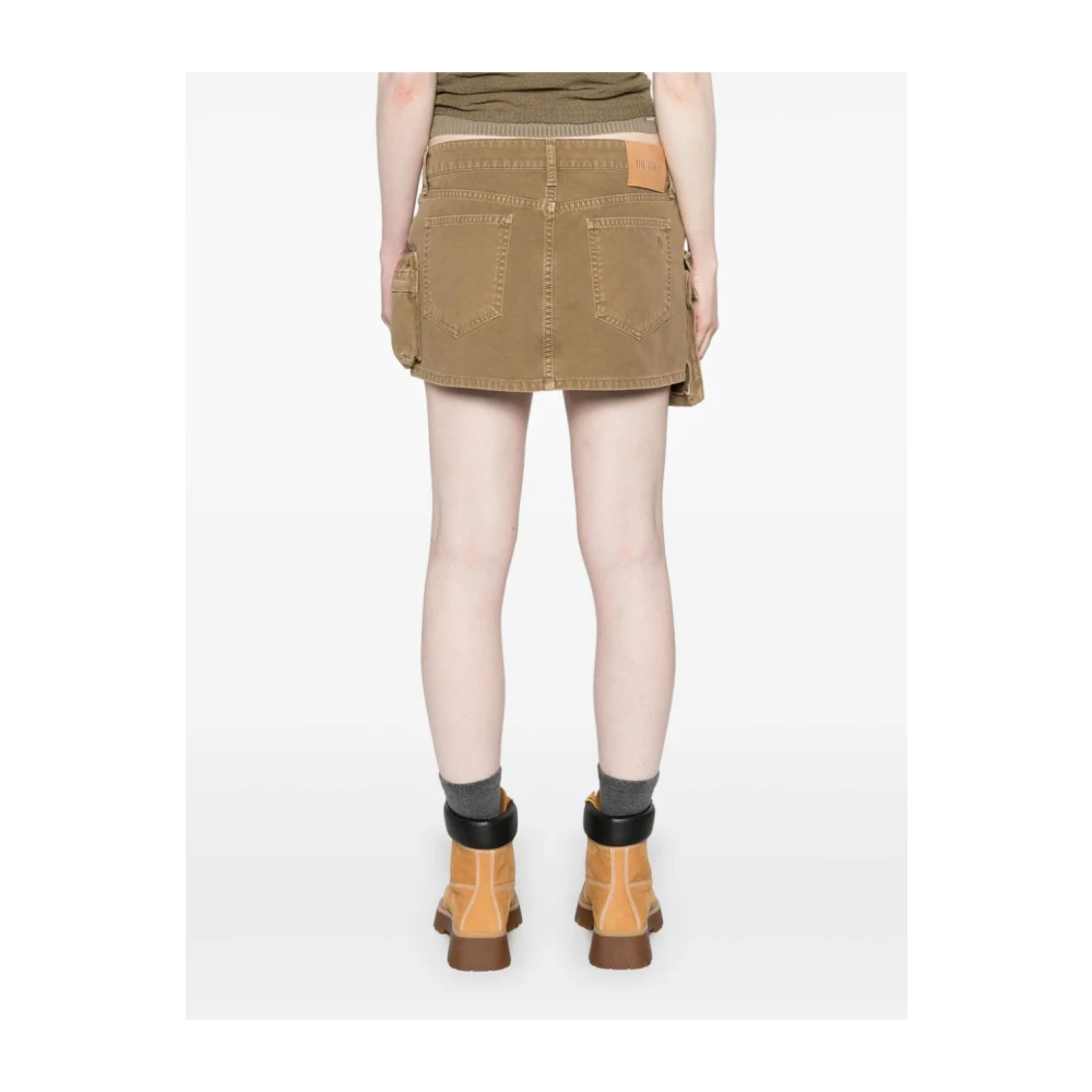 The Attico Op Maat Gemaakte Khaki Mini Rok Brown Dames