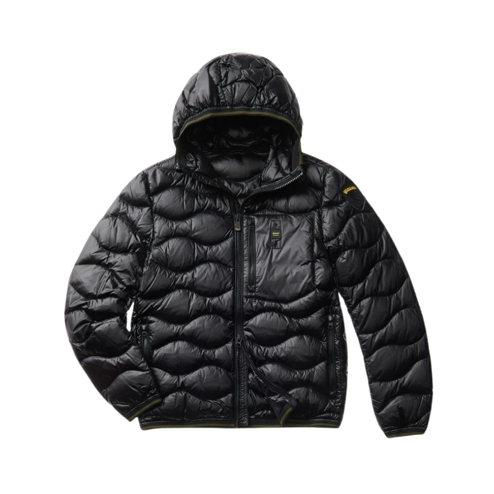 Blauer Men's Black Lightweight Down Jacket With Hood - Down Jackets - 3XL - Jackets