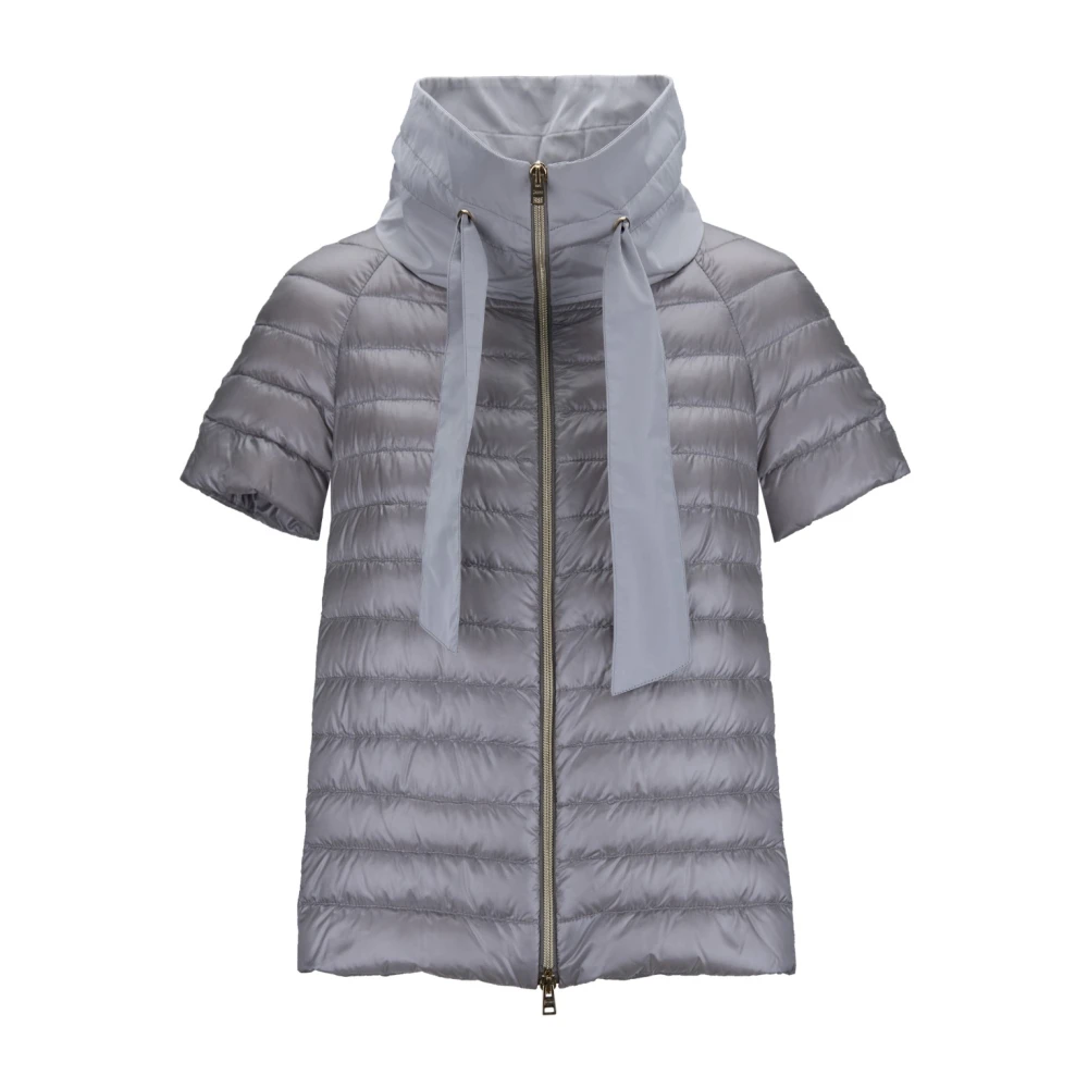 Herno Women's Gray Short Down Jacket With High Collar