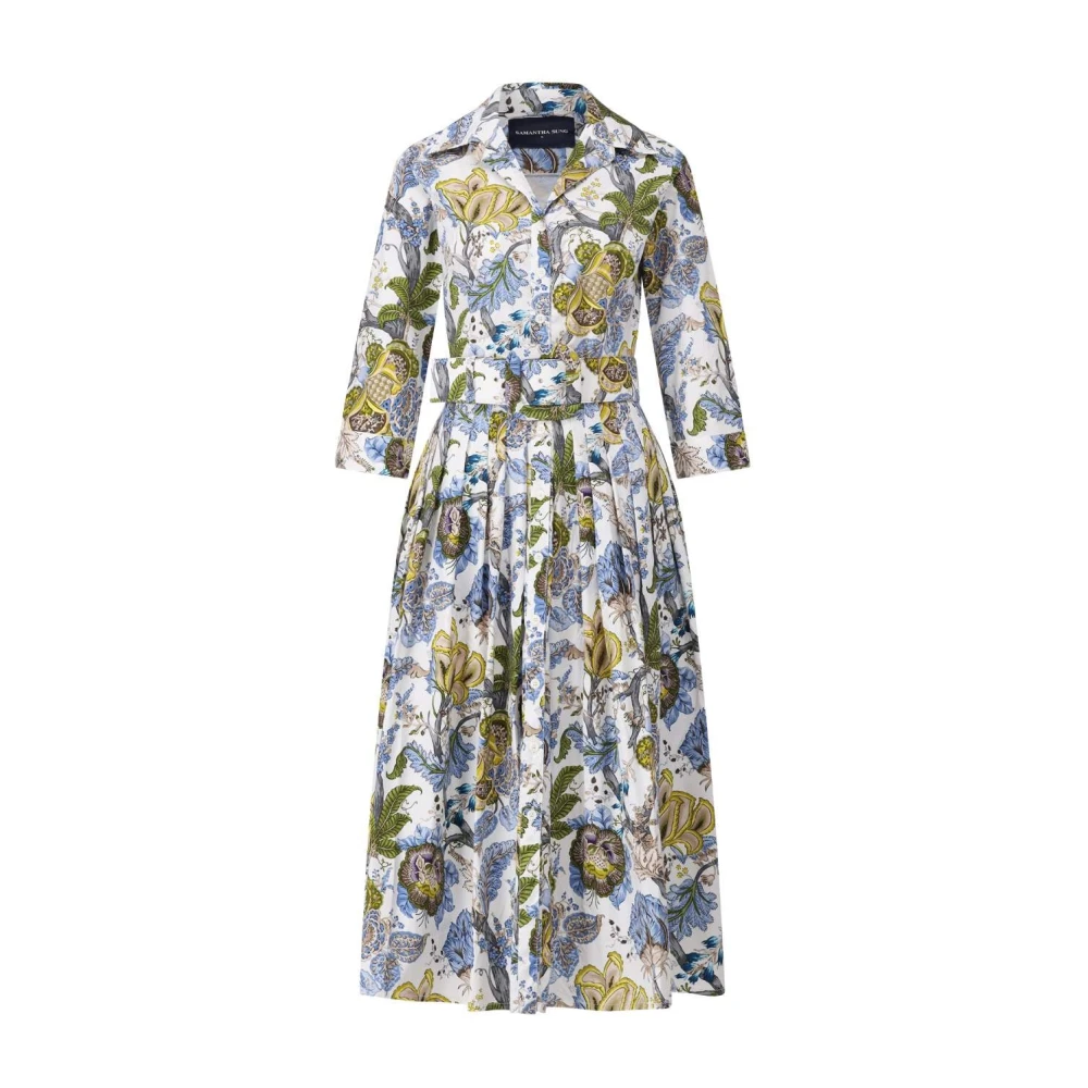 Samantha Sung Bloemen A-lijn jurk met geplooide rok Multicolor Dames