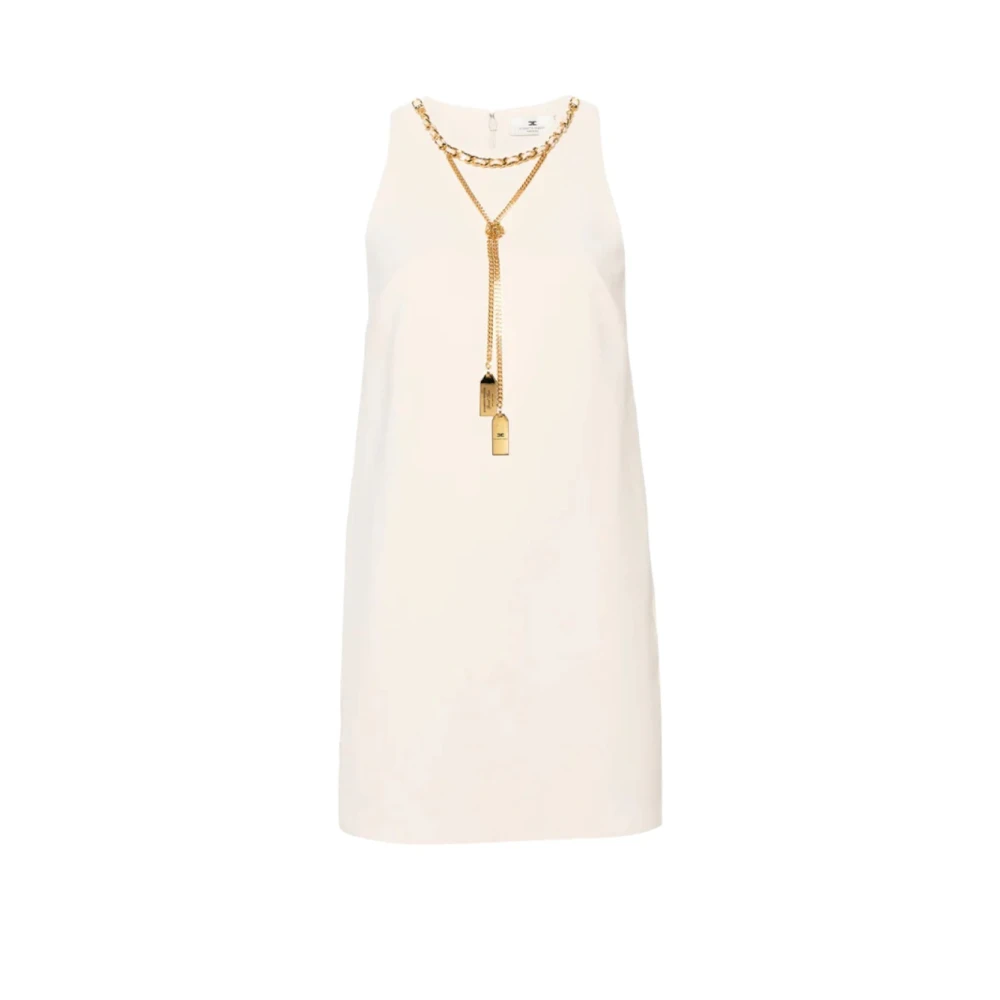 Elisabetta Franchi Elegante Jurk voor Speciale Gelegenheden Beige Dames