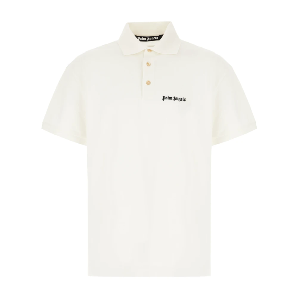Palm Angels Klassieke Polo Shirt voor Mannen White Heren