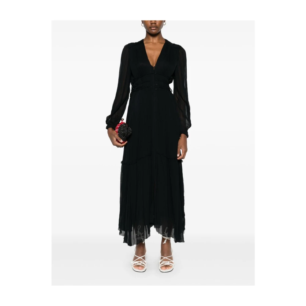 Isabel Marant Étoile Zwarte Amara Jurk met Voorknoop Black Dames