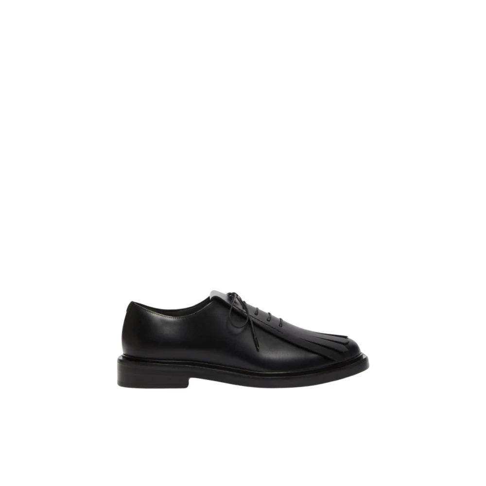 Max Mara Women's Black Laced Shoes,, Leather Derby Size 6