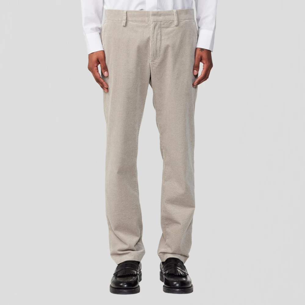 Nn07 Corduroy Broek Fog met Stretch Gray Heren