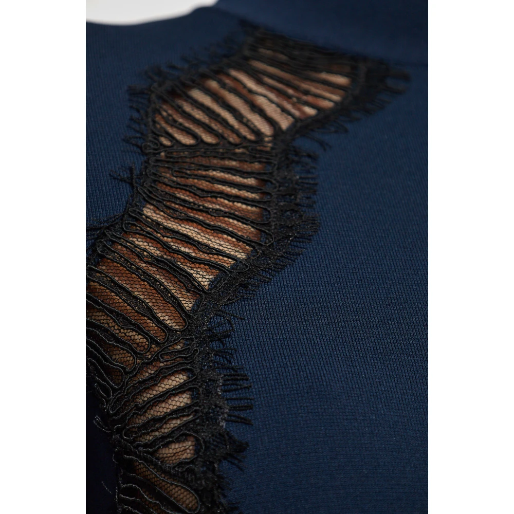 Stella Mccartney Jurk met kanten inzetstukken Blue Dames