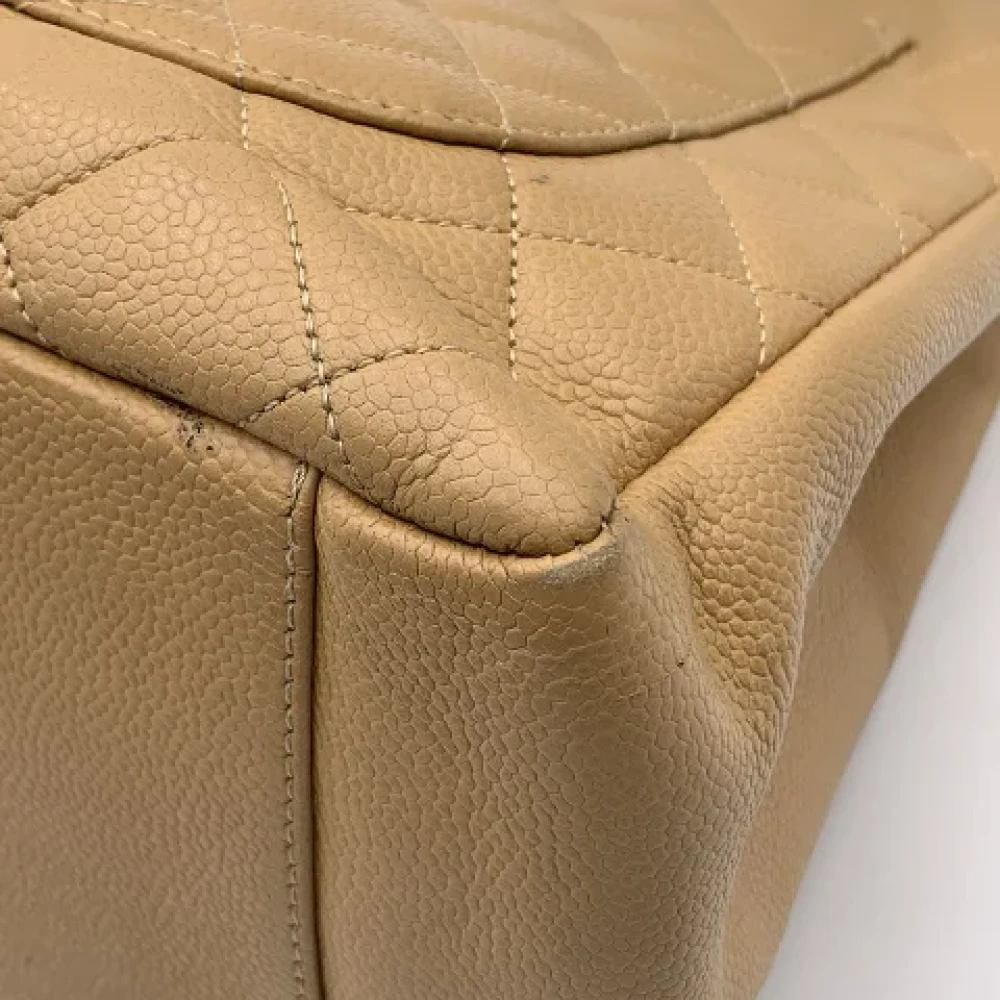 Chanel Vintage Pre-owned Leather totes Beige Dames