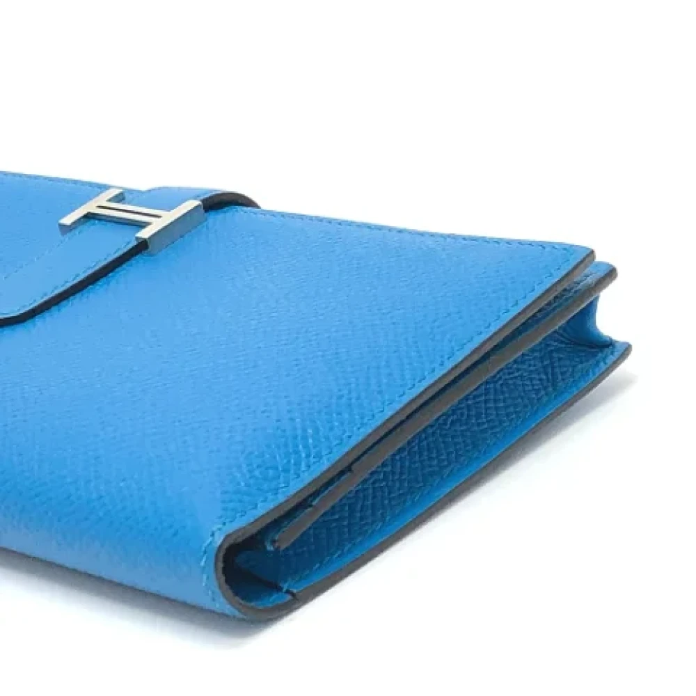 Hermès Vintage Pre-owned Leather wallets Blue Dames