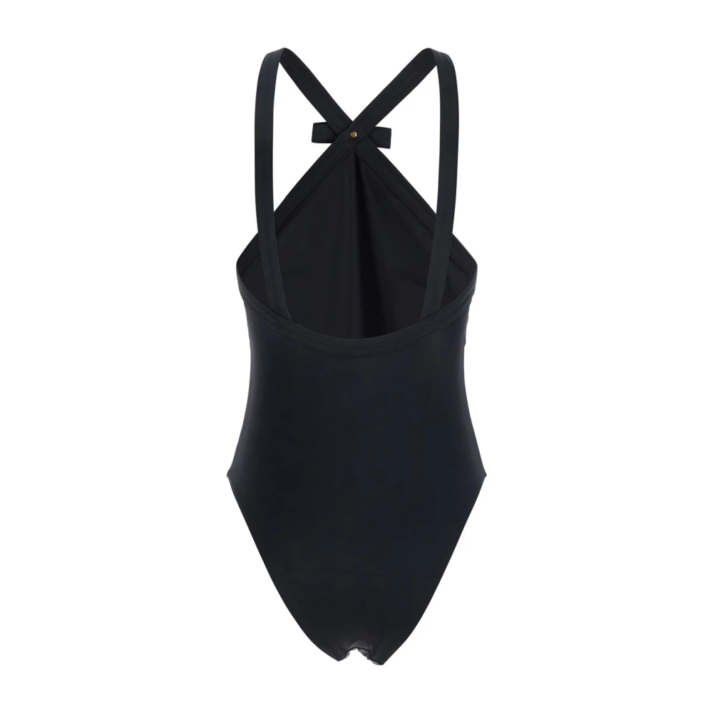 Versace Zwarte Medusa Head Badpak Tech Stof Black Dames
