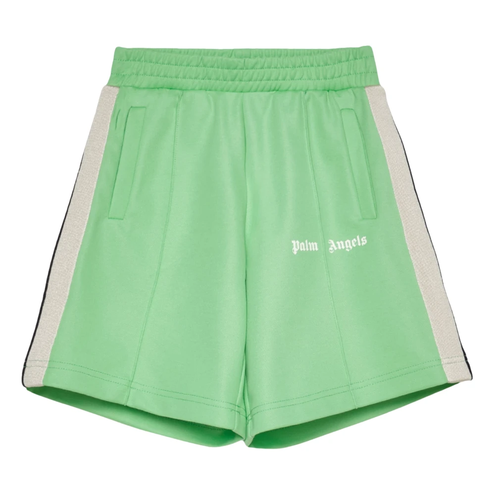 Palm Angels Boys Green Shorts, 14 Y, Track Shorts