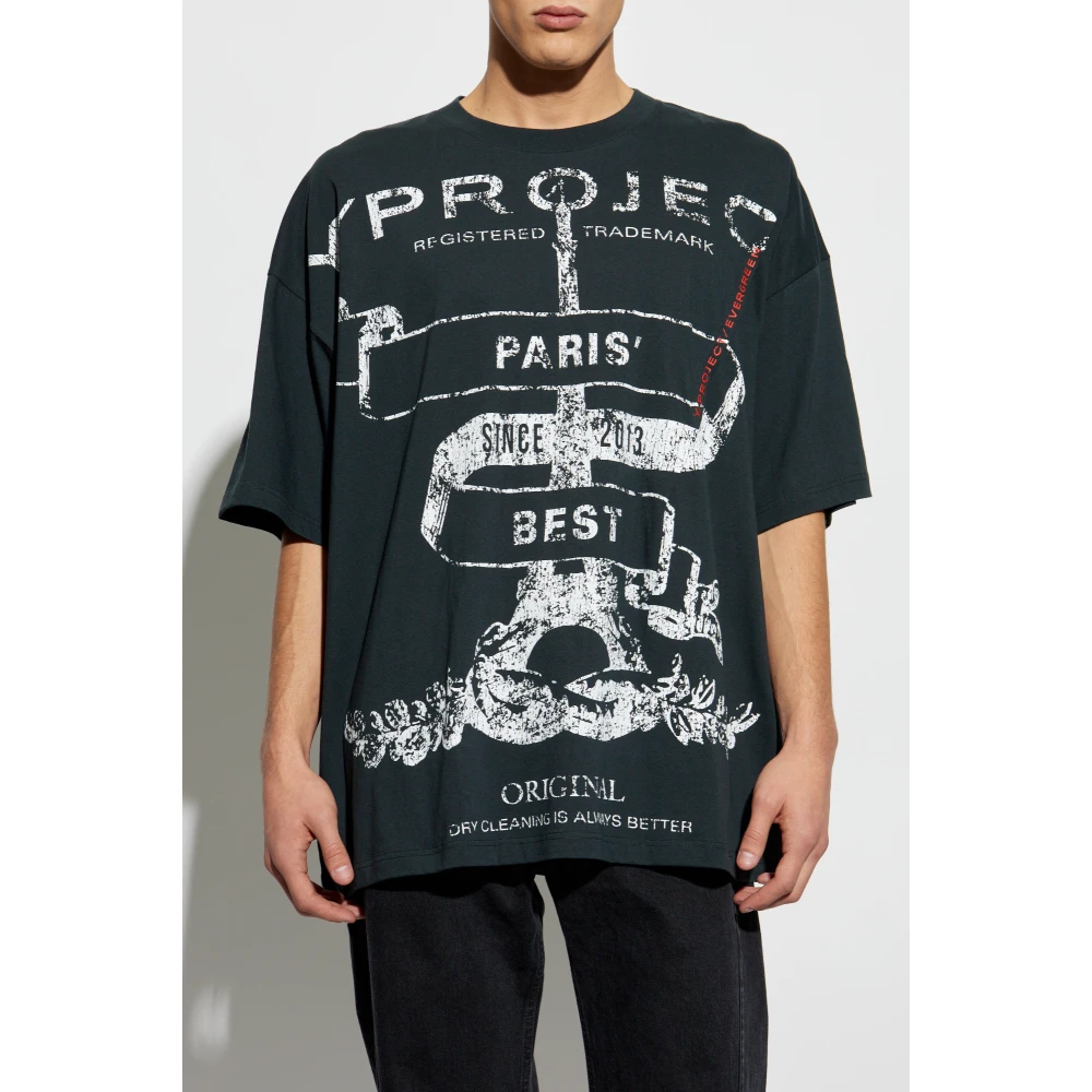 Y Project T-shirt met print Black Heren