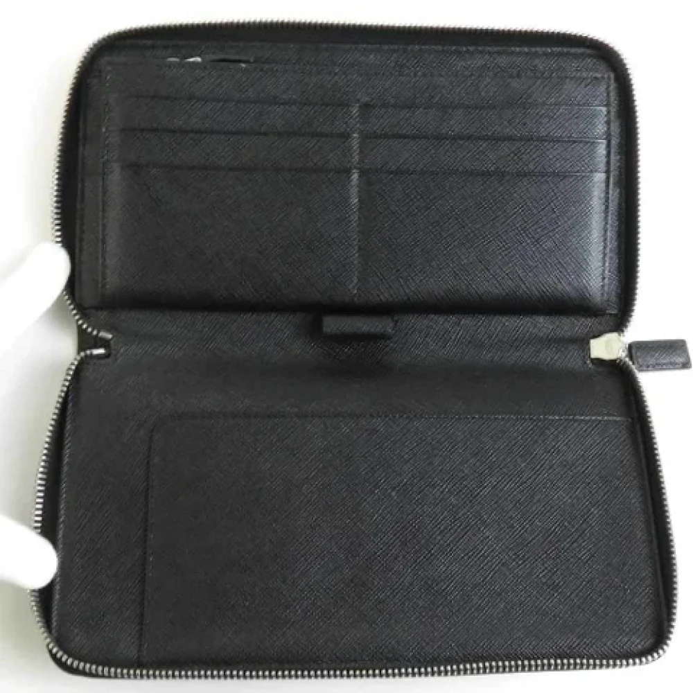 Prada Vintage Pre-owned Leather wallets Black Dames