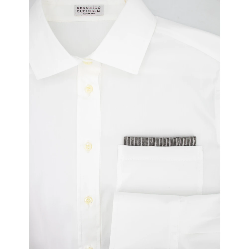 BRUNELLO CUCINELLI Katoenen shirt met vrouwelijke touch White Dames