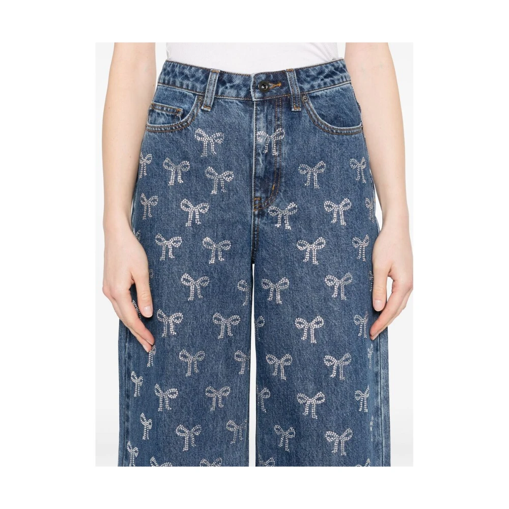 Self Portrait Wijde Jeans Blue Dames