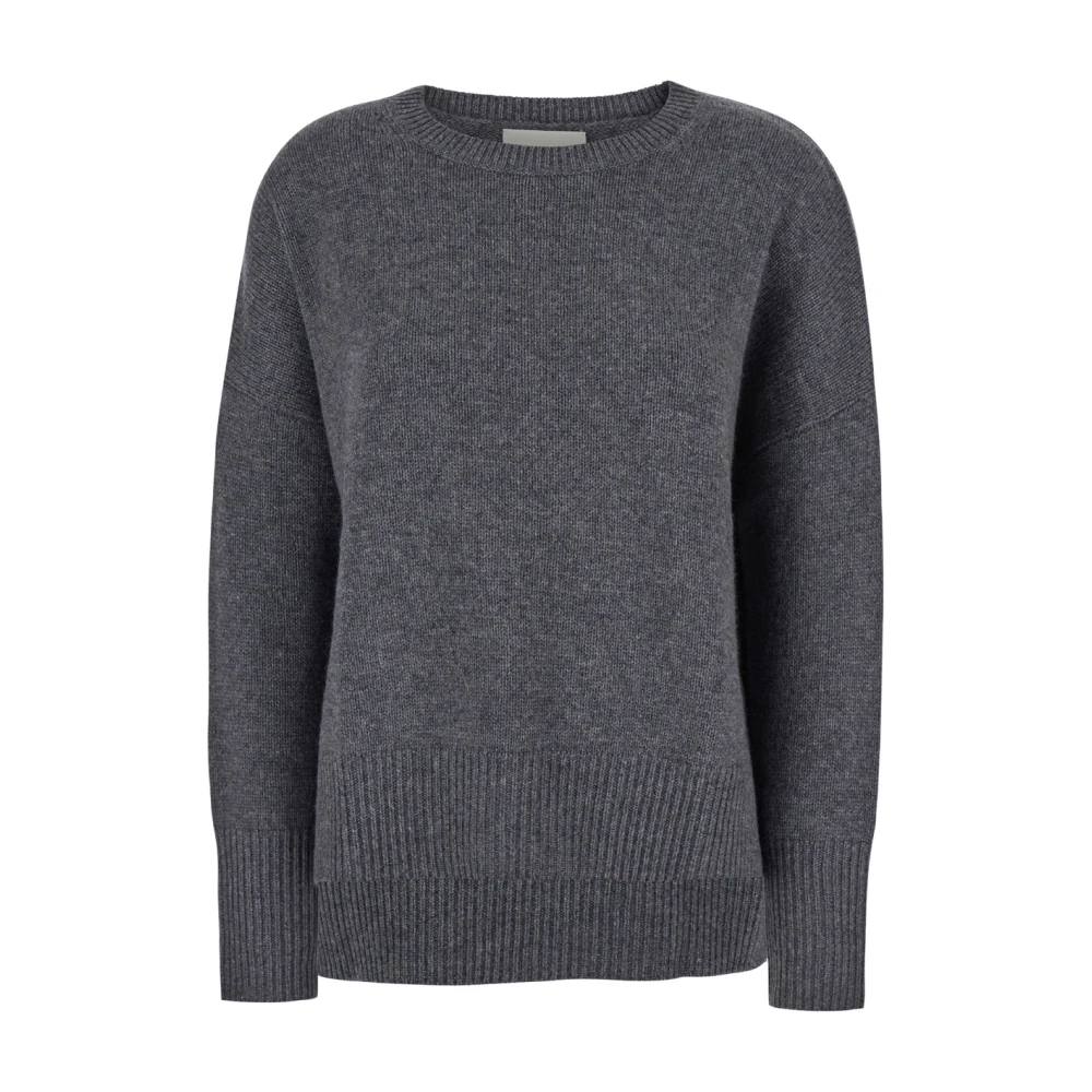 Lisa Yang Grijze Cashmere Sweater U-Hals Gray Dames