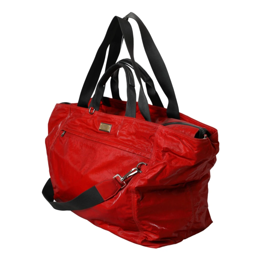 Dolce & Gabbana Rode Nylon-Kalfsleren Schoudertas Red Unisex