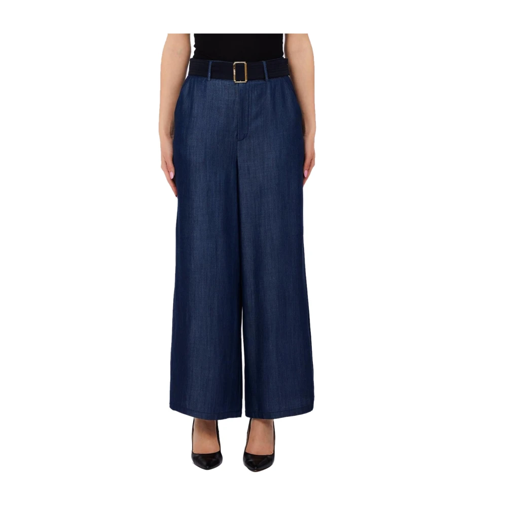 Liu Jo Vrouw Blauw Jeans Dames, Xs, Denim, Wide Cropped Jeans