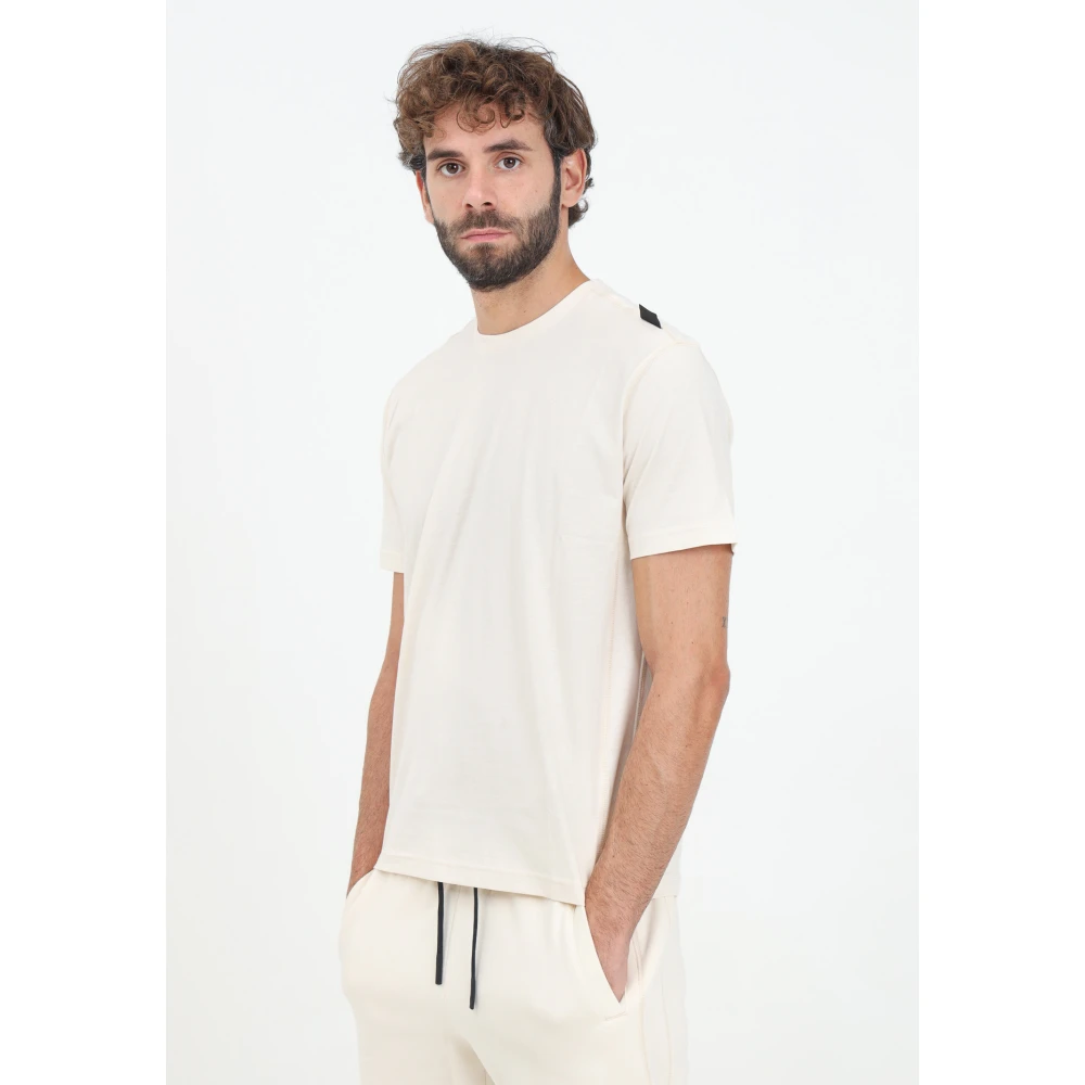 Emporio Armani EA7 Beige T-shirt met korte mouwen voor heren White Heren