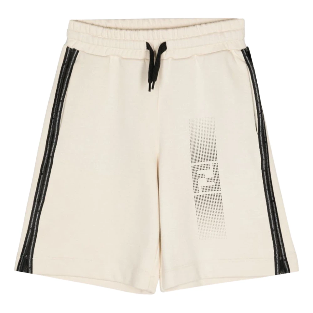 Fendi Boys Beige Chic Logo Bermuda Shorts In - Shorts - 12 Y - Kids