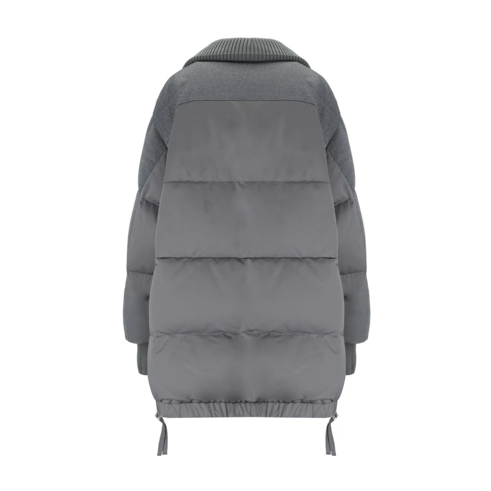 Duno Grijze Wol Satijnen Donsjas Gray Dames