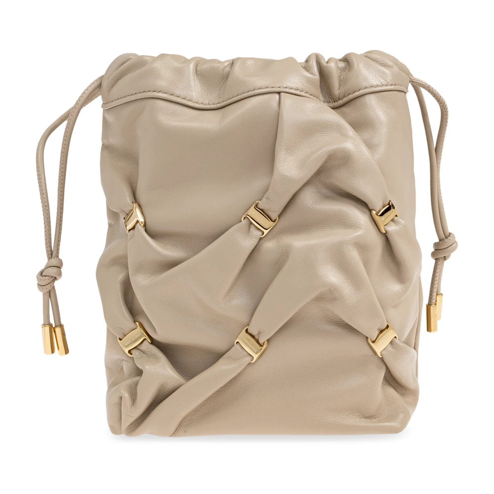 Salvatore Ferragamo Leren schoudertas Gray Dames