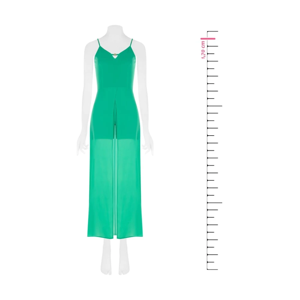 RINASCIMENTO Georgette Rok Jumpsuit met Treineffect Green Dames