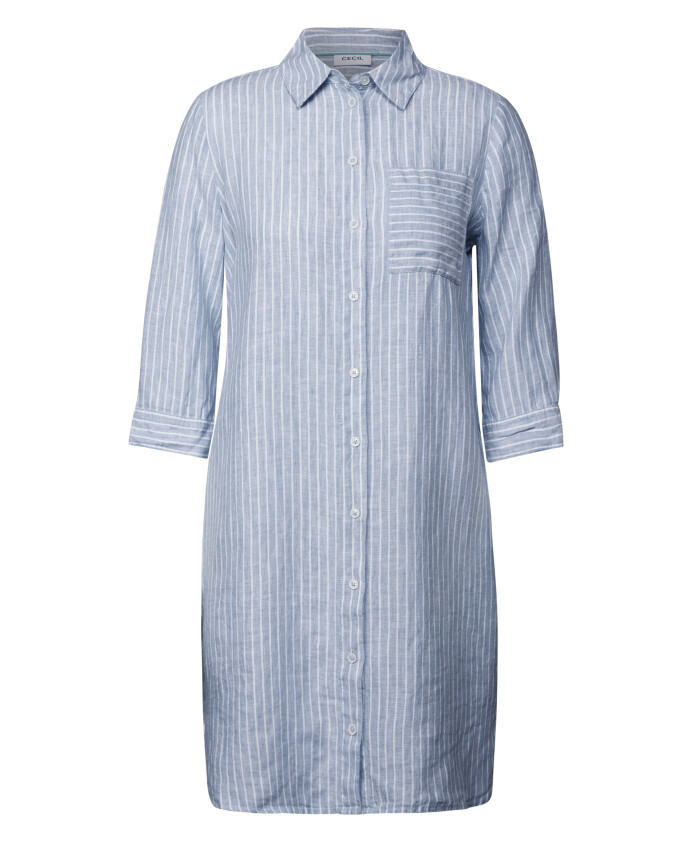 robe-en-lin-rayee-avec-manches-3-4