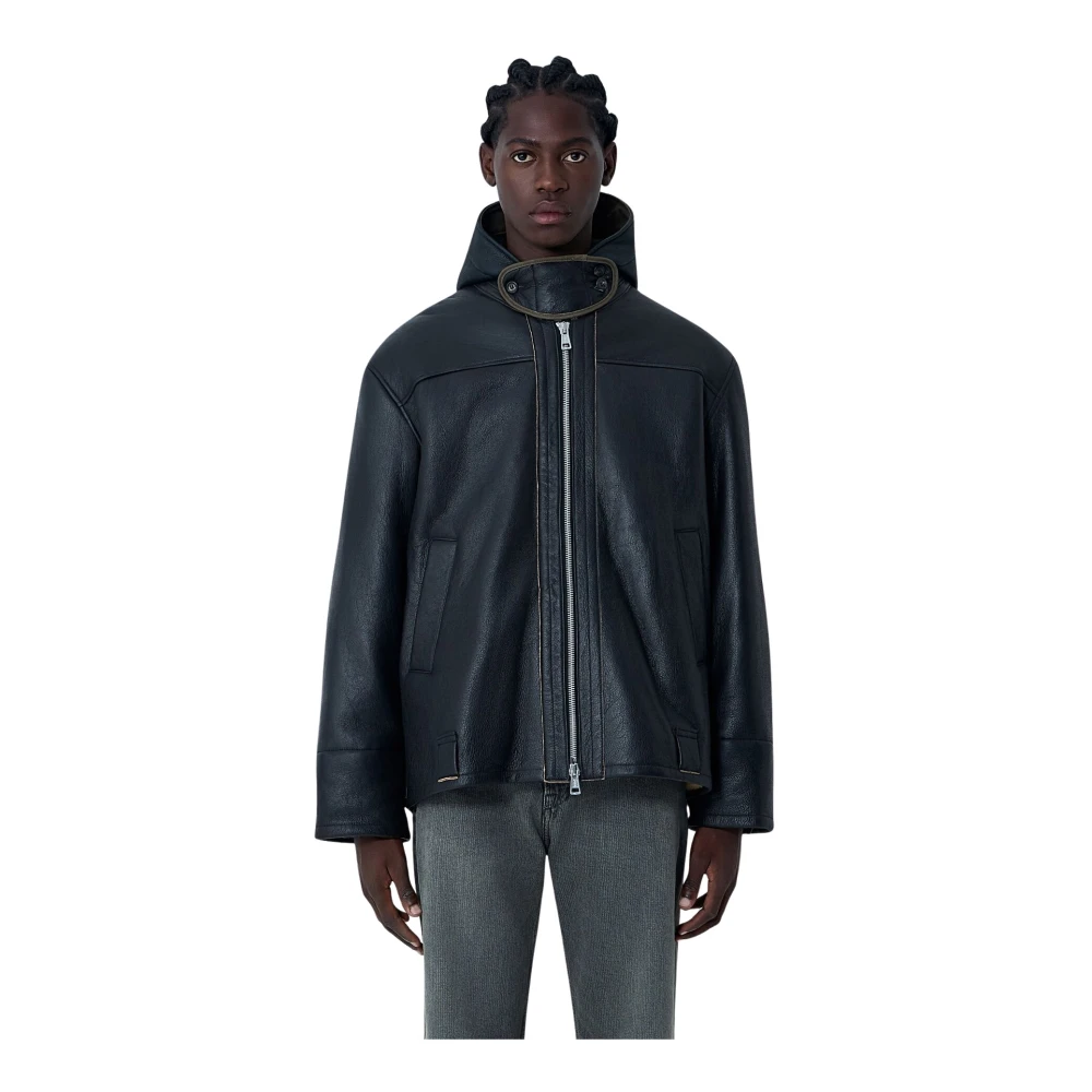 Our Legacy Men's Black Shearling Aviator Jacket - Leather Jackets - M - Jackets