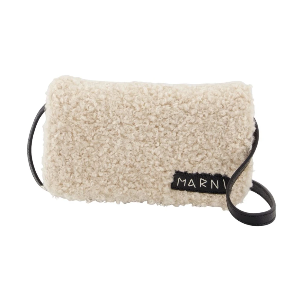 Marni Men's White Cross Body Bags, One Size, Synthetic Crossbody Bag With Chain