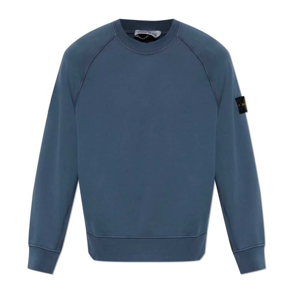 Stone Island Blue Sweatshirts, Male, S, Sweatshirt With Logo Patch
