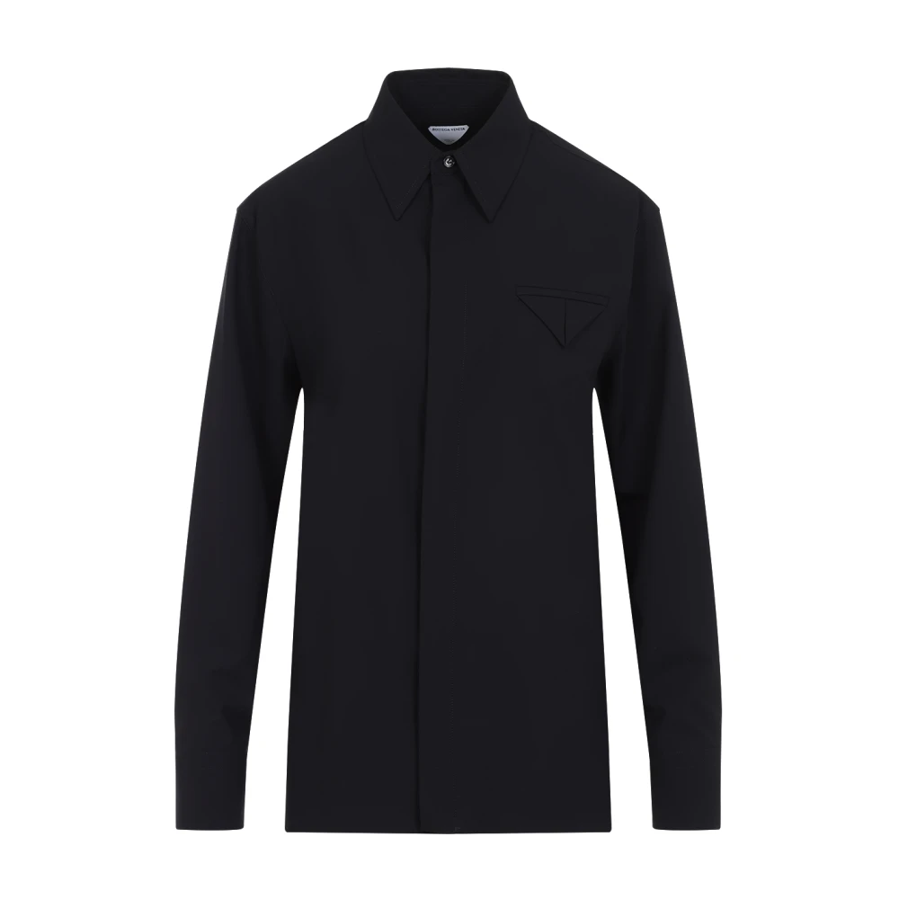 Bottega Veneta Blauw Elegant Wol Overhemd Blue Dames